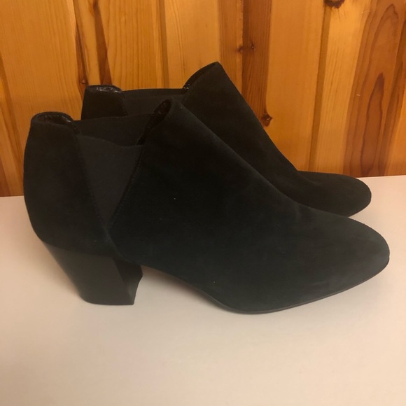 AQUATALIA made in Italy size black short ankle boots / booties leather 10 - Picture 4 of 14